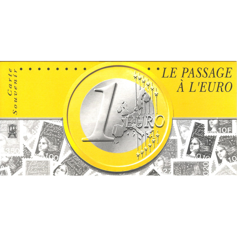 Carte souvenir collector Le passage à l'Euro