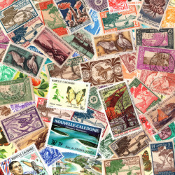 Nouvelle Calédonie timbres de collection tous différents.