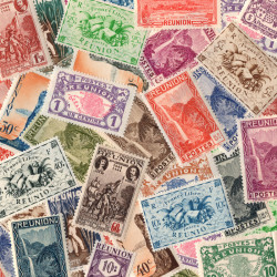 La Réunion timbres de collection tous différents.