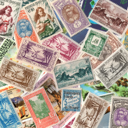 Polynésie Océanie Française 25 timbres de collection tous différents.