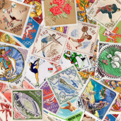 25 timbres thématiques en losange tous différents.
