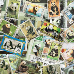 Pandas 25 timbres thématiques tous différents.