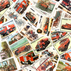 Pompiers timbres thématiques tous différents.