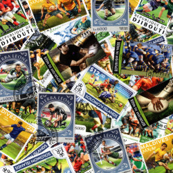 Rugby 25 timbres thématiques tous différents.