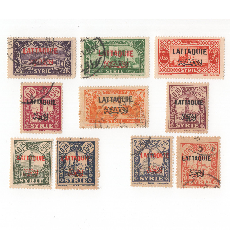 Lattaquié timbres de collection tous différents.