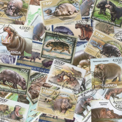 Hippopotames 25 timbres thématiques tous différents.