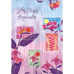 Feuillet de 4 timbres Fleurs tropicales N°F5750 neuf**.