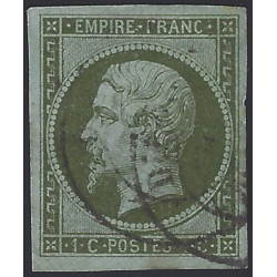 Empire non dentelé timbre de France N°11 oblitéré.