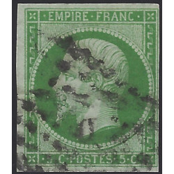 Empire non dentelé timbre de France N°12 oblitéré.