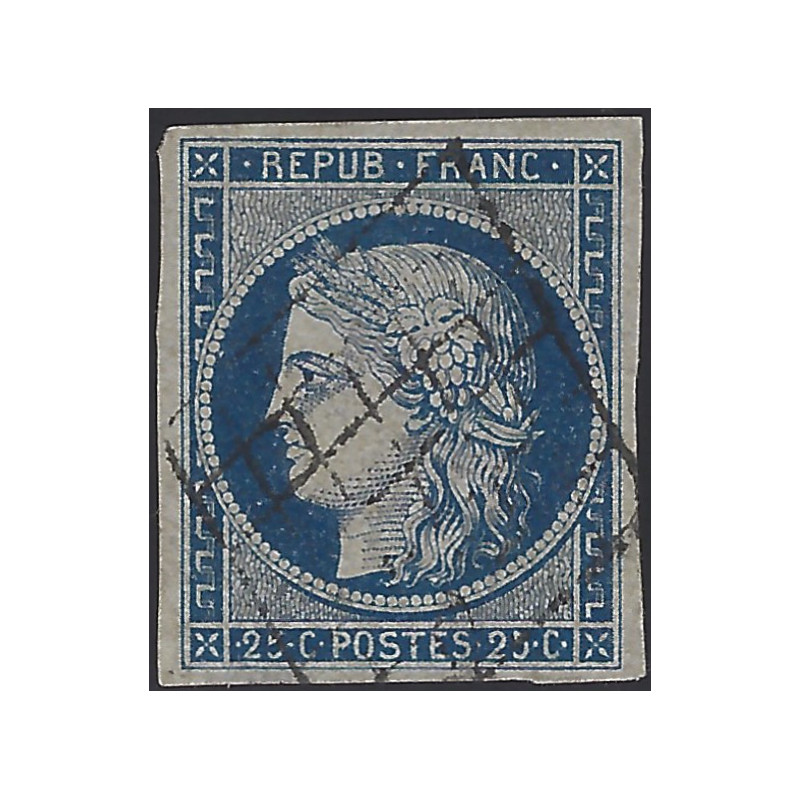 Cérès non dentelé timbre de France N°4 oblitéré .
