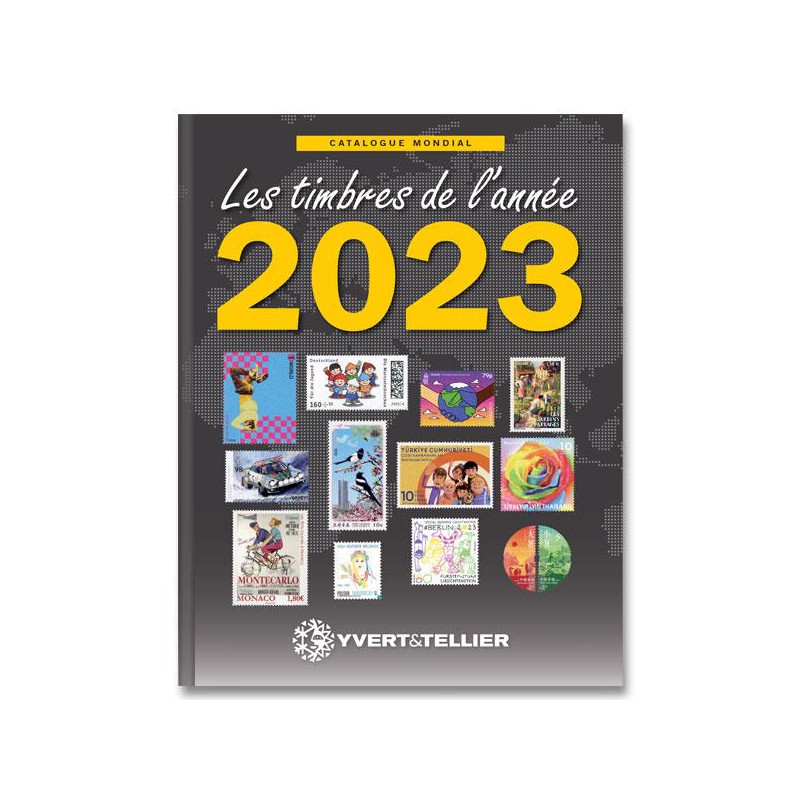 Catalogue Mondial des nouveautés de timbres 2023 en couleurs.