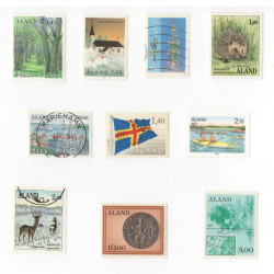 Aland timbres de collection tous différents.