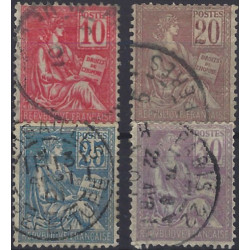 Mouchon timbres de France N°112-115 série oblitéré.