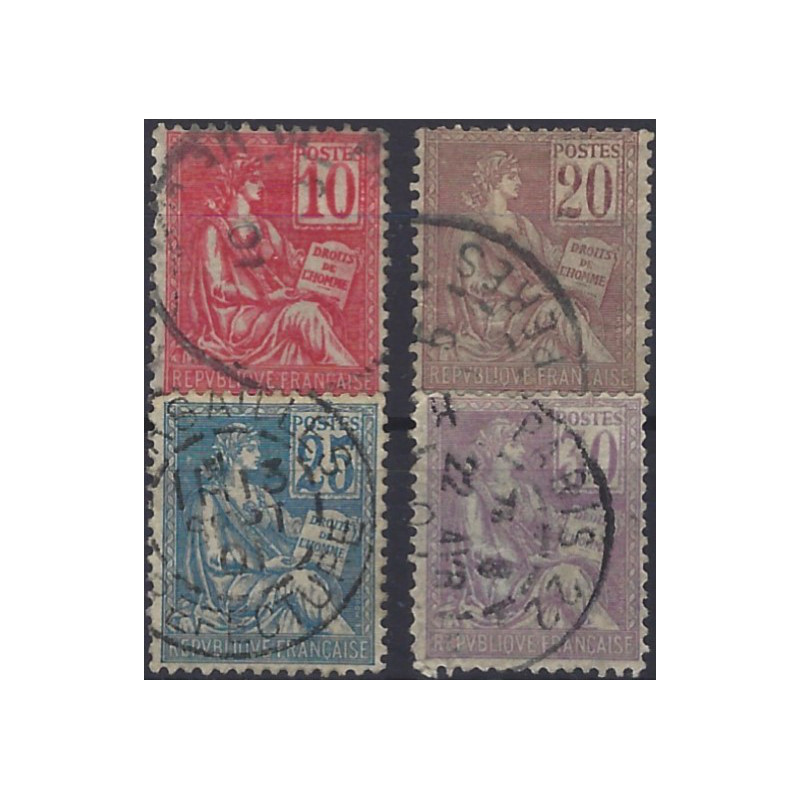 Mouchon timbres de France N°112-115 série oblitéré.