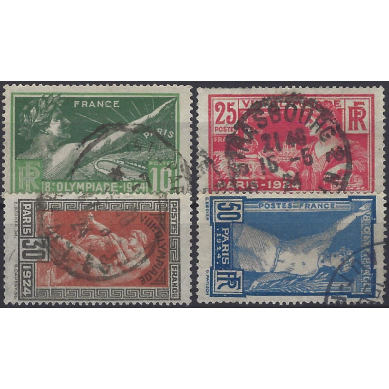 Jeux olympiques de Paris timbres de France N°183-186 série oblitéré.