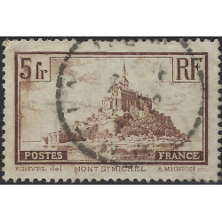 Mont Saint Michel timbre de France N°260a oblitéré.