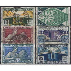 Exposition des Arts décoratifs timbres de France N°210-215 série oblitéré.