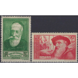 Chômeurs intellectuels timbres de France N°343-344 série neuf*.