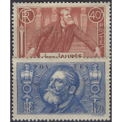 Jean Jaurès timbres de France N°318-319 série neuf*.