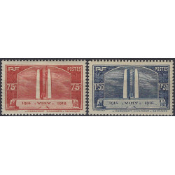 Monument de Vimy timbres de France N°316-317 série neuf*.