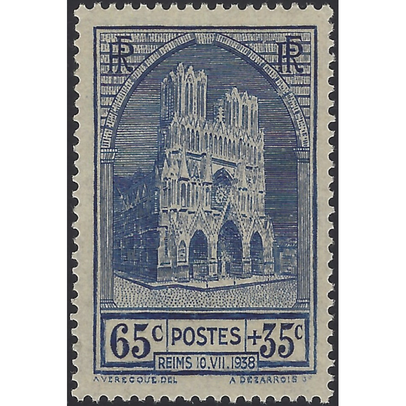 Cathédrale de Reims timbre de France N°399 neuf**.