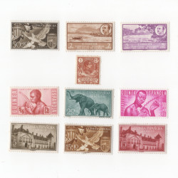 Guinée Espagnole 10 timbres de collection tous différents.