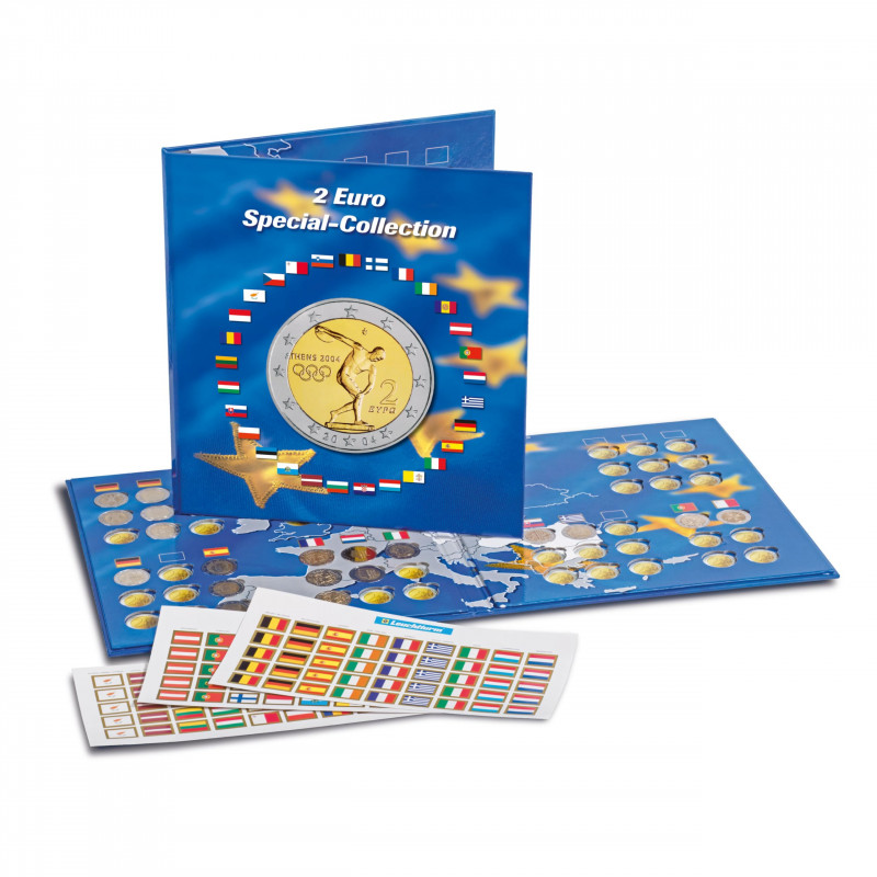 Leuchtturm 302574 Album numismatique PRESSO - Collection spéciale 2 Euros - 57 Compartiments pour pièces de 2 Euros - avec Set d