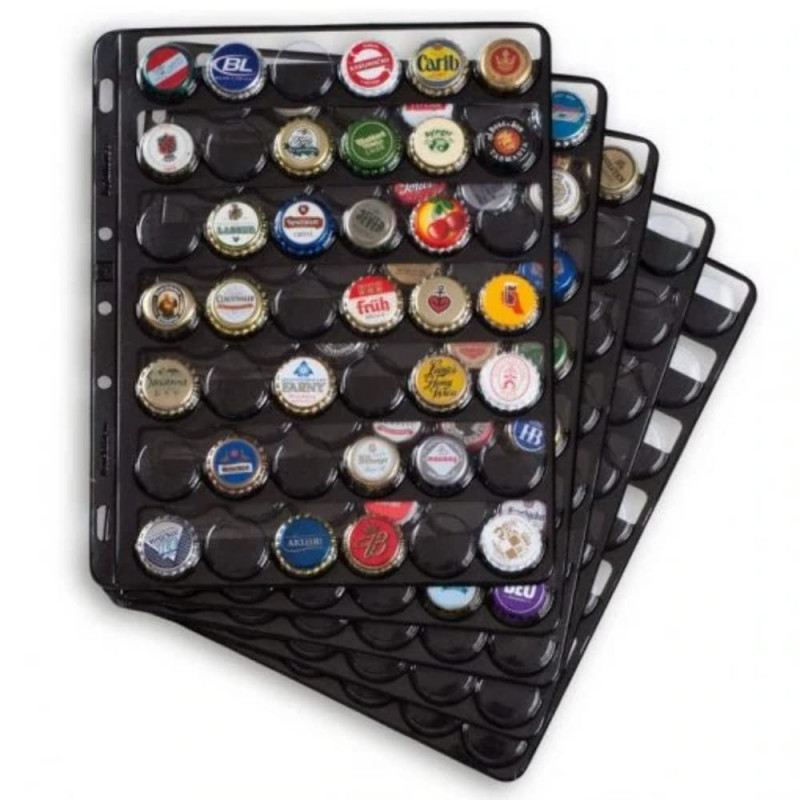 Leuchtturm 305080 Recharges COMPART, pour 42 muselets de Champagne/Capsules, Noir