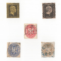 Allemagne Prusse 5 timbres de collection tous différents.