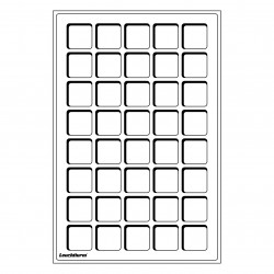 Plateaux numismatiques Leuchtturm format L à 40 cases carrées.