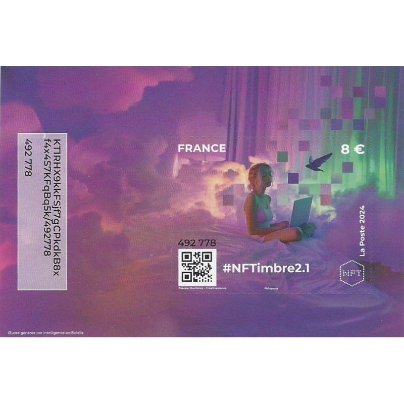 Feuillet crypto timbre NFTimbre2.1 autoadhésif.