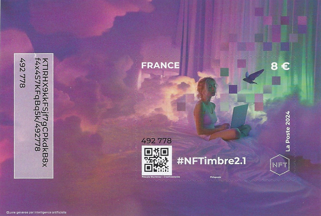 Feuillet crypto timbre N°2 NFTimbre2.1 autoadhésif. - Philantologie