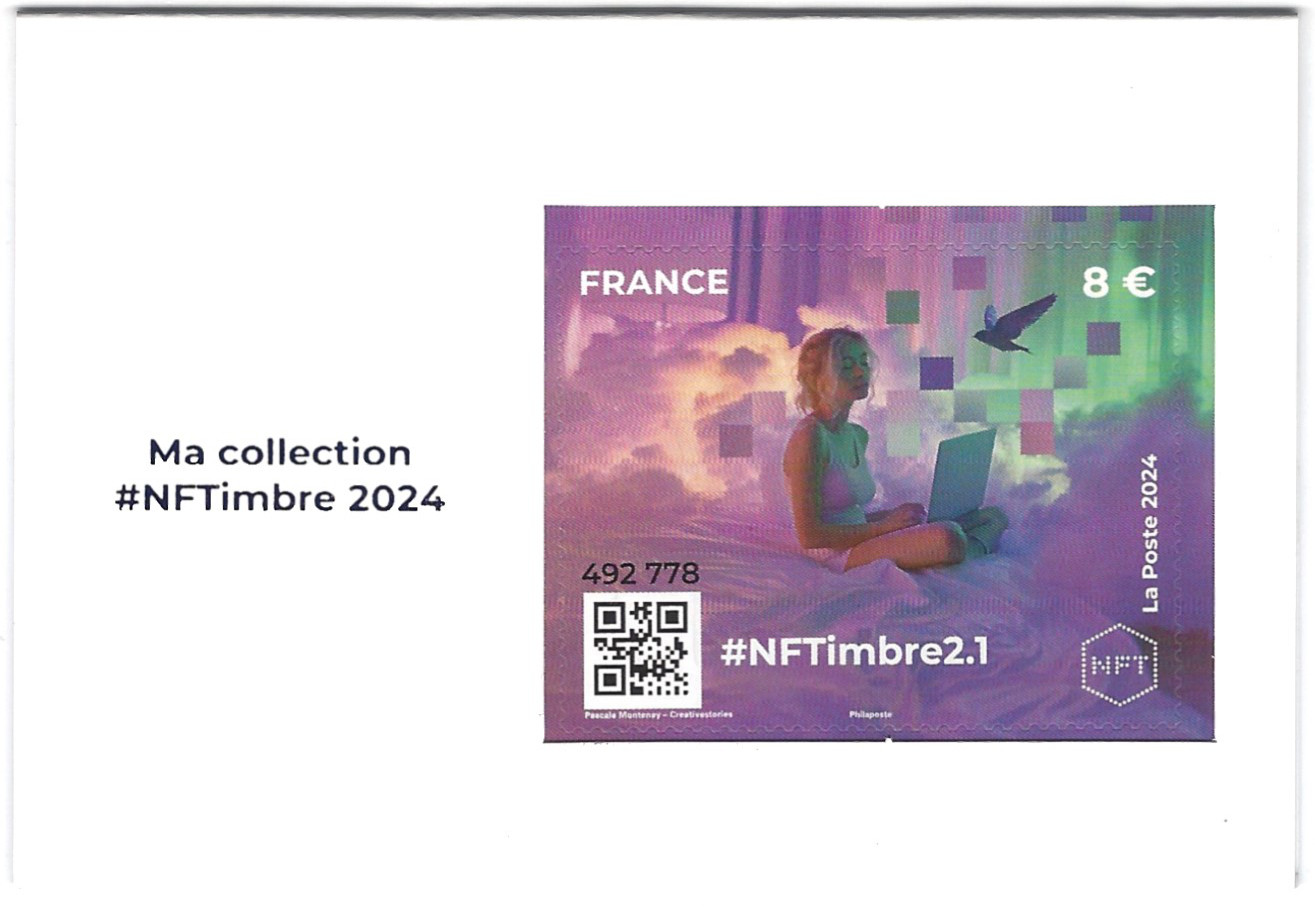 Feuillet crypto timbre N°2 NFTimbre2.1 autoadhésif. - Philantologie