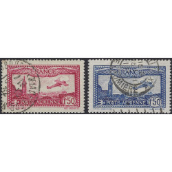 Timbres poste aérienne N°5-6 série Marseille oblitéré