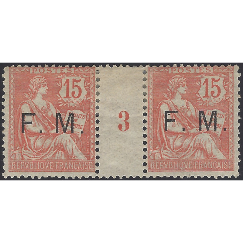 Timbre de Franchise Militaire N°2 paire millésime neuf*.