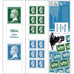 Carnet mixte de 14 timbres 100 ans de timbres type Pasteur N°1534.