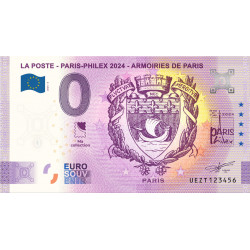 Billet Euro Souvenir 0 € – Paris-Philex 2024 – Armoiries de Paris.