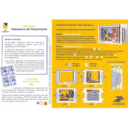 Diorama naissance de l'imprimerie avec bloc de 4 timbres exclusifs.