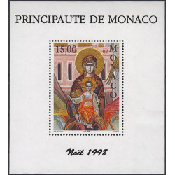 Monaco bloc-feuillet de timbres N°79 Le Vierge à l'enfant neuf**.
