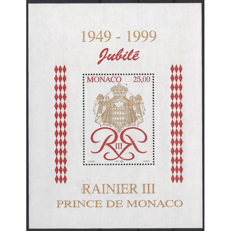 Monaco bloc-feuillet de timbres N°80 Prince Rainier III neuf**.