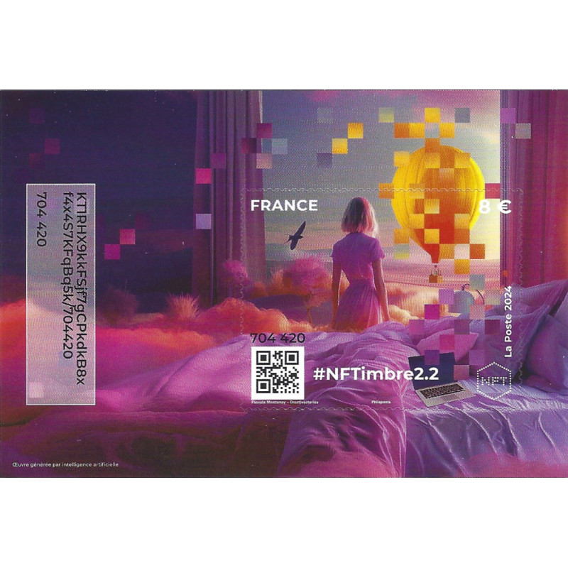 Feuillet crypto timbre NFTimbre2.2 autoadhésif.
