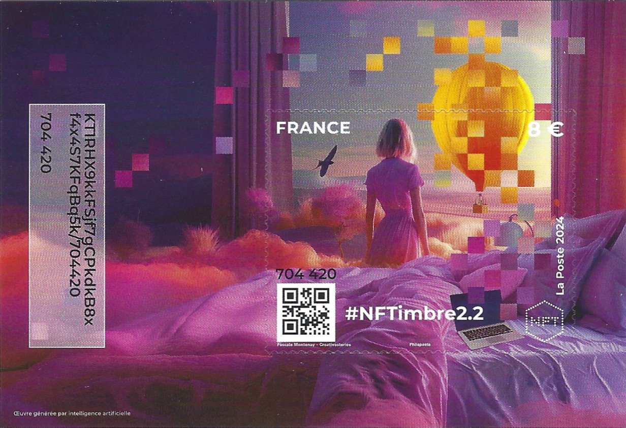 Feuillet crypto timbre N°3 NFTimbre2.2 autoadhésif. - Philantologie
