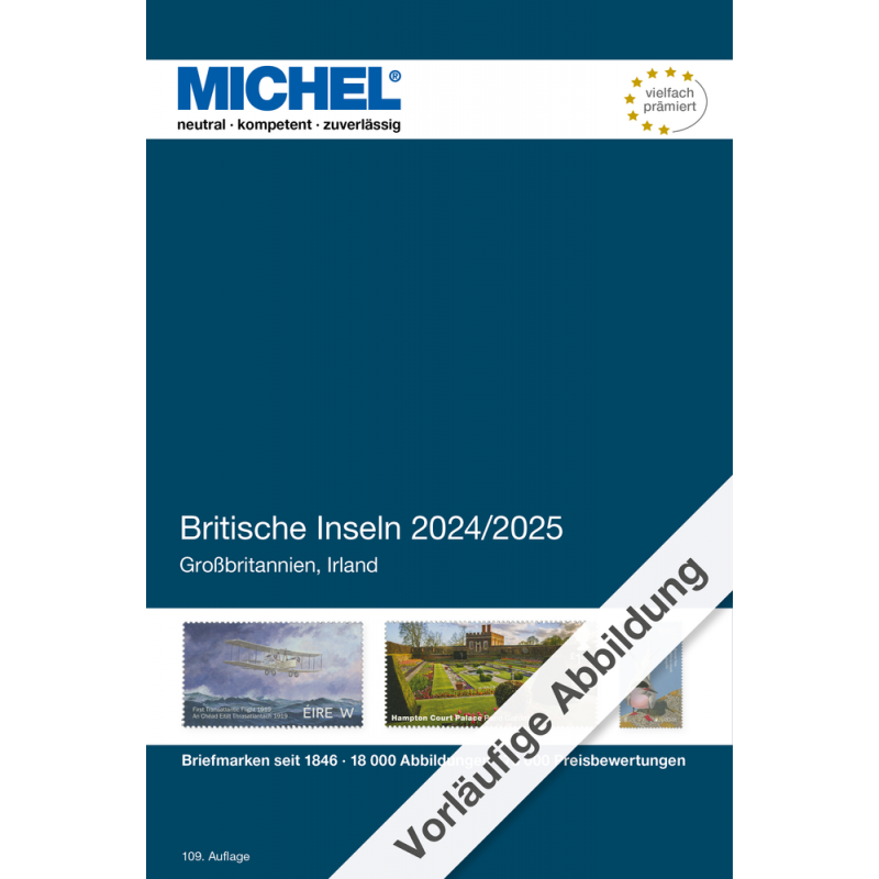 Catalogue de cotation Michel timbres des iles britanniques 2024-2025.