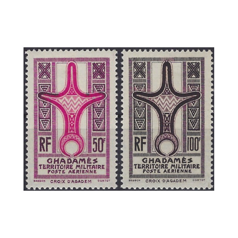 Ghadamès Croix d'Agadès timbres poste aérienne N°1-2 série neuf**.