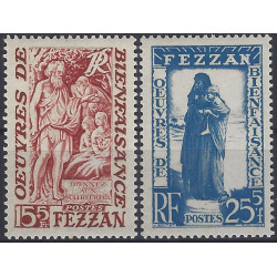 Fezzan territoire militaire timbres N°54-55 série neuf**.