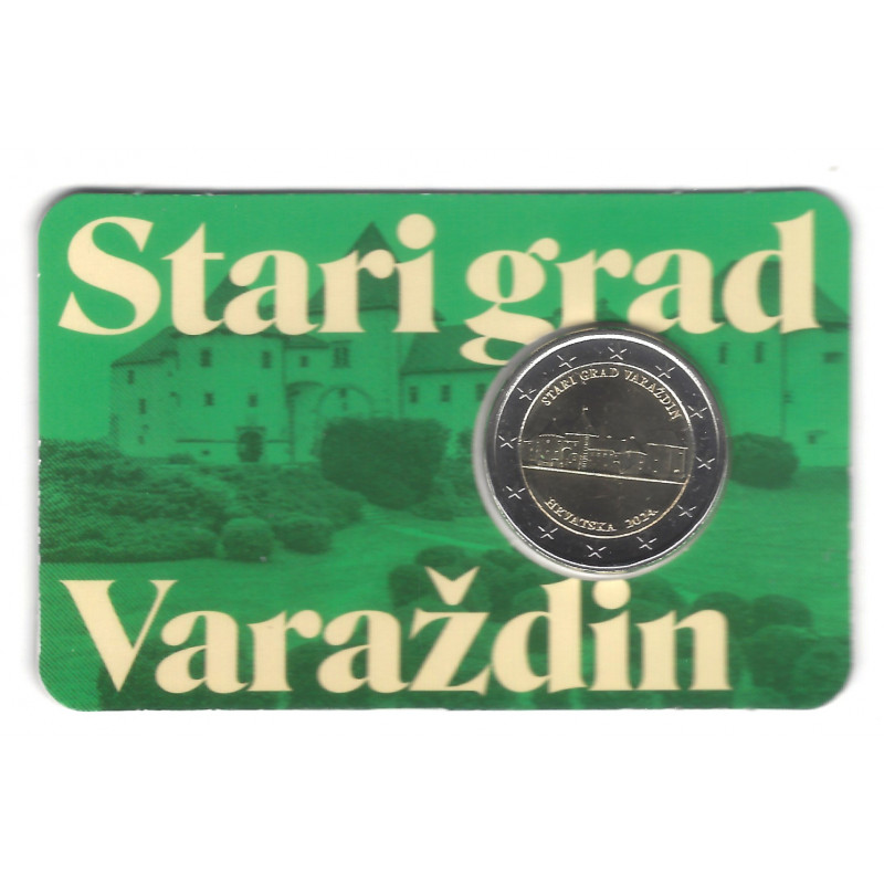 2 euros commémorative Croatie 2024 - Château de Varaždin en coincard.