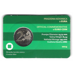 2 euros commémorative Croatie 2024 - Château de Varaždin en coincard.