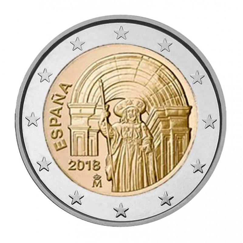 2 euros commémoratif Espagne 2018 - Saint-Jacques-de-Compostelle.