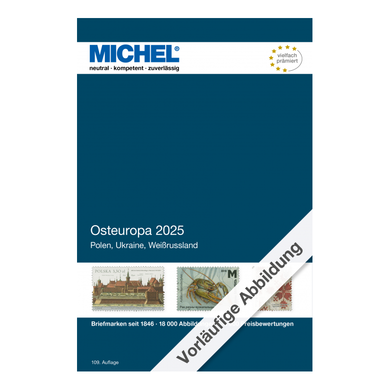 Catalogue de cotation Michel timbres d'Europe de l'Est édition 2024-2025.