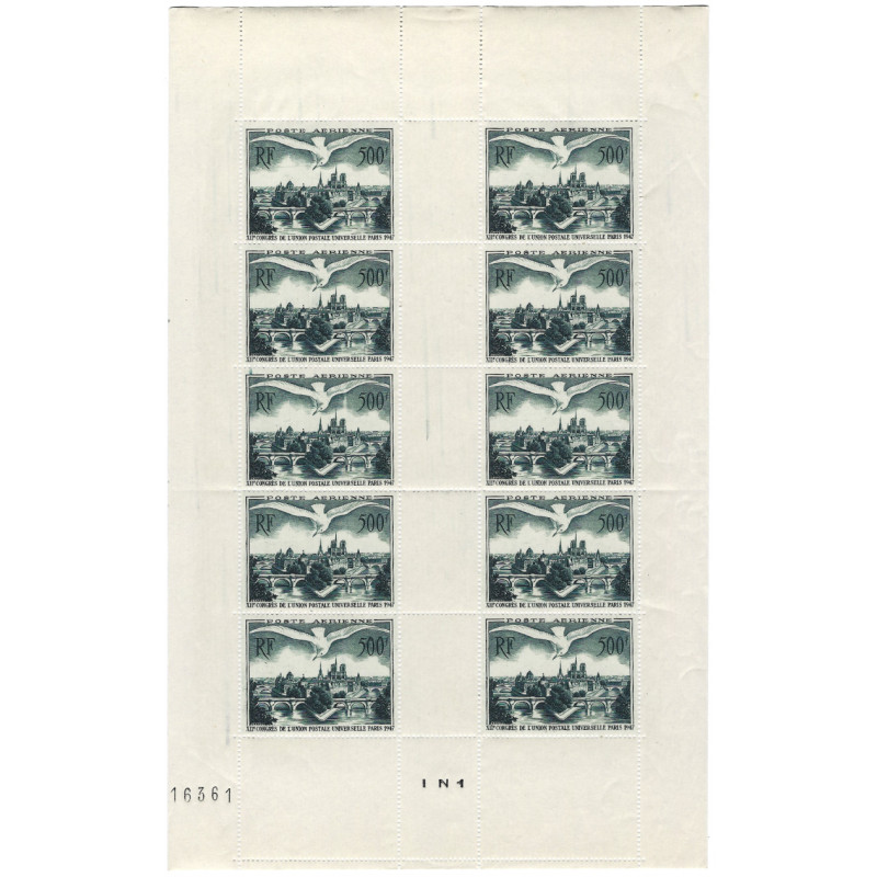 Feuillet de 10 timbres poste aérienne Pont de Paris N°F20 neuf**.